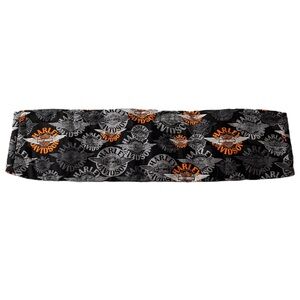 Harley Davidson by Beau Ties Ltd Logo Cummerbund Black White Orange